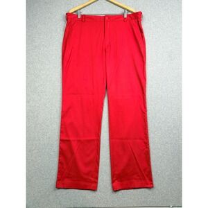 Nike Dri-fit Golf Pants Mens 38x32 Red Polyester Flat Front *Read